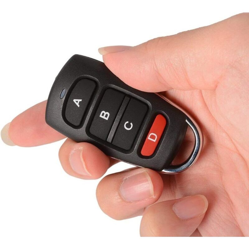 2 Pack Universal Garage Door Cloning Key Fob Remote Control 433Mhz 4 Button Cloner For Garage Door Electric Door Etc