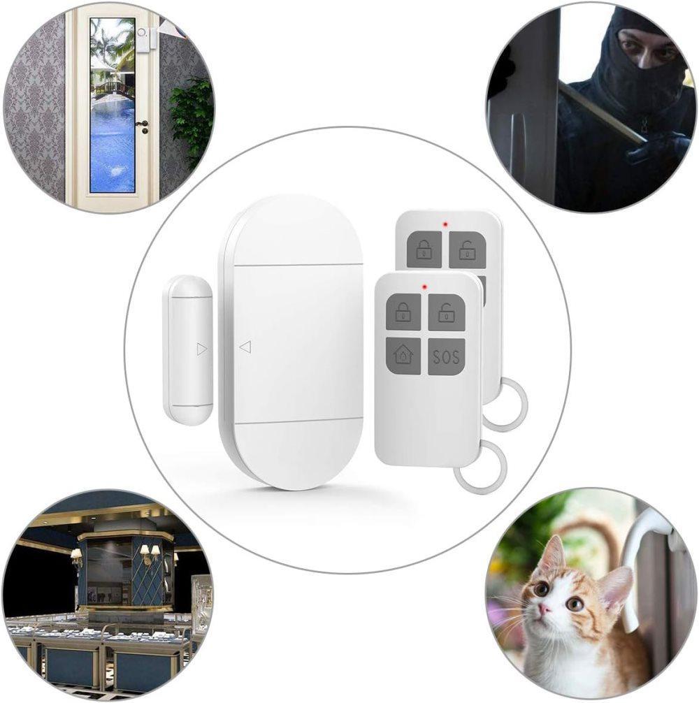 2 Pack Wireless Door and Window Alarm with Remote Control, 130 dB Alarm for Home Security, Easy Installation
