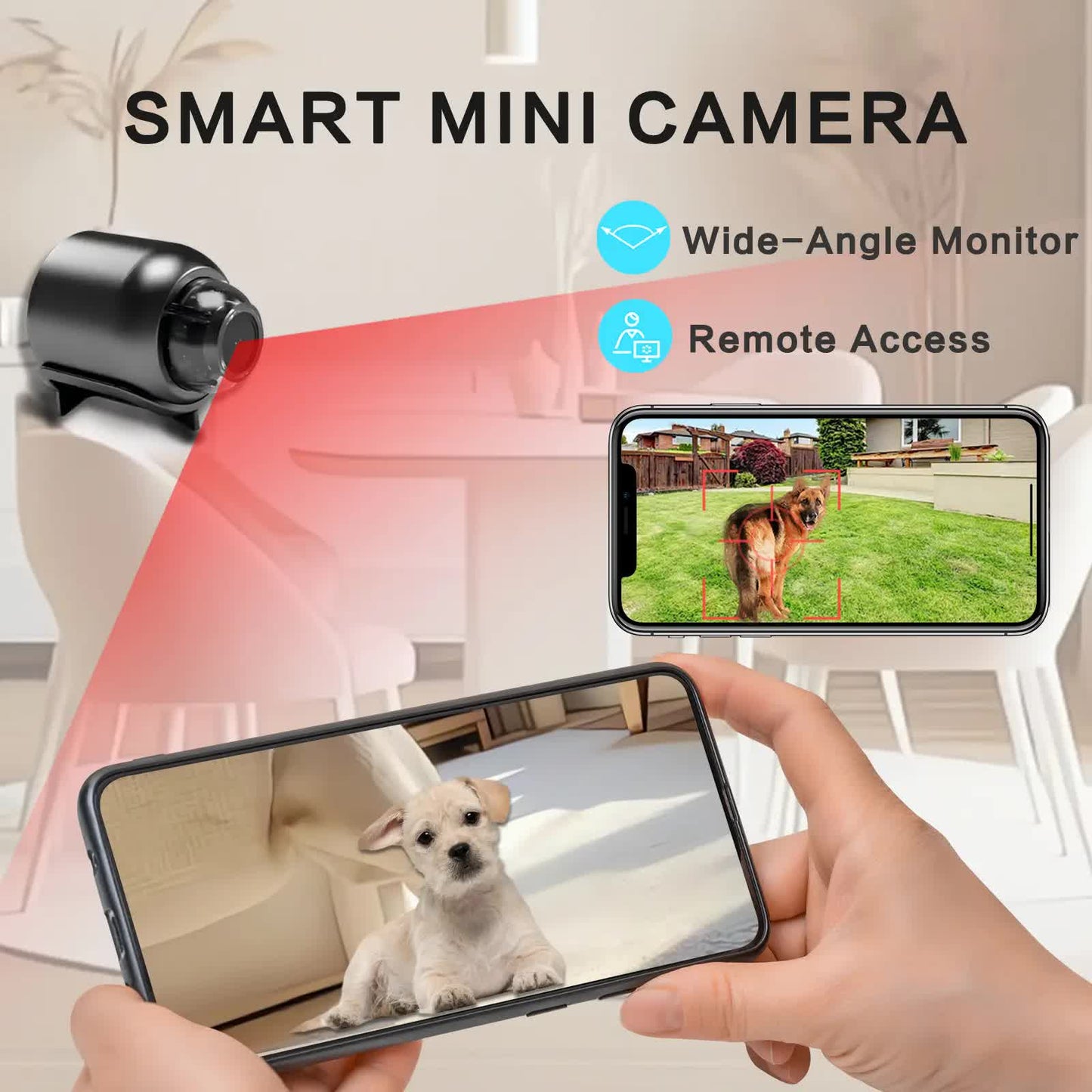 3pcs Mini Wireless Surveillance Camera with 2.4G WiFi, HD 1080P, Supports 64GB Cards, Night Vision, Audio, USB Power, Remote View, Wide-angle, Easy To Carry, for Home, Pet, Bedroom, Black Fridays.(Optional monitoring card set)