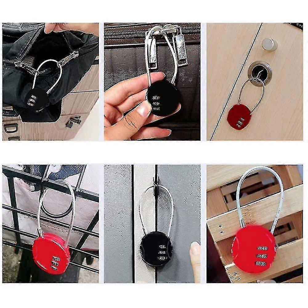 3-Digit Mini Combo Padlock - Resettable Luggage Lock for Travel