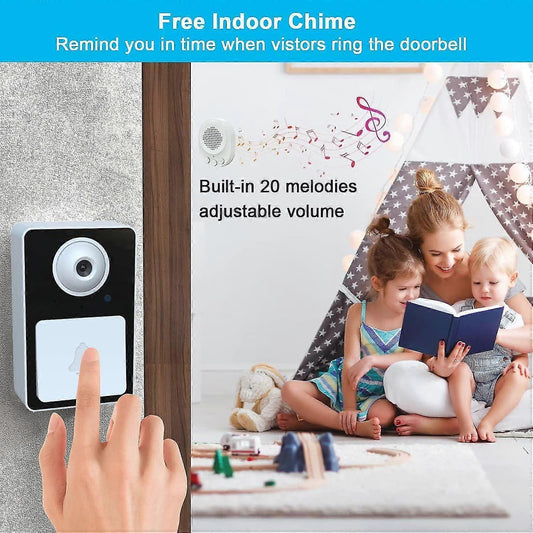 Rechargeable Wireless Video Doorbell Camera, Real-Time View, Cordless