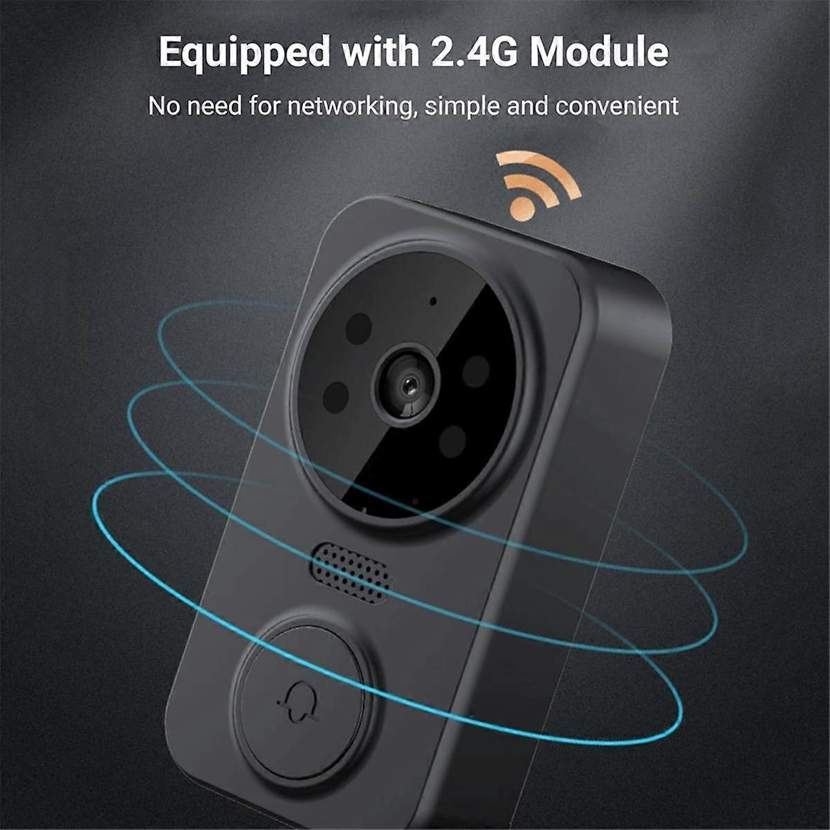 1080P Video Doorbell, Night Vision, USB-C, 2.4GHz WiFi, 2-Way Audio, 256GB