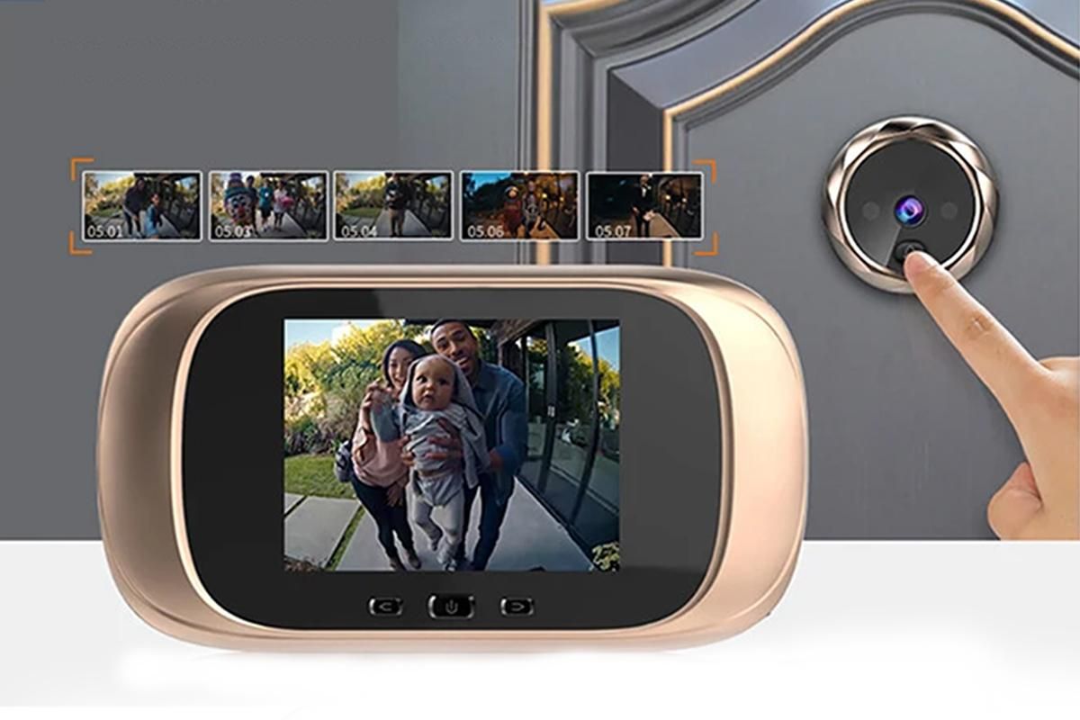 Wireless Digital Door Peephole LCD Display Door Viewer with Camera Home Security System -Gold