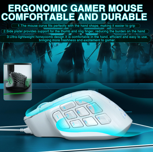 SOLAKAKA SM809 Pro Triple-Mode Wireless Gaming Mouse,white