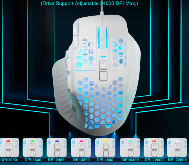 SOLAKAKA SM809 Pro Triple-Mode Wireless Gaming Mouse,white