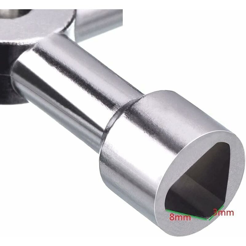 4 Way Multi-Function Key For Electric Water Door Gas Meter Cabinet Box Key Opening (Silver)