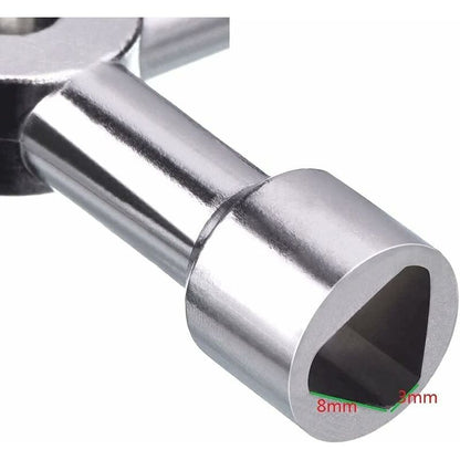 4 Way Multi-Function Key For Electric Water Door Gas Meter Cabinet Box Key Opening (Silver)