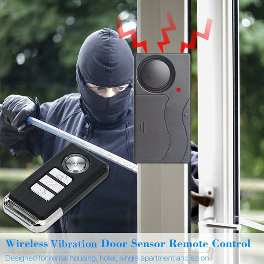 Wireless Vibration Alarm, Anti-Theft Alarm For Bicycle/Motorcycle/Car/Vehicles/Door/Window, 110Db Sound (Remote Control