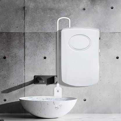 Water Leak Alarm 130Db, 95Cm Long Cable With Sensor, Home Security Water Leak Detection Alarm, Battery Included