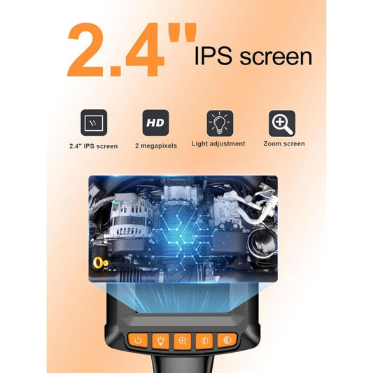 Endoscope Camera, 1080P Hd Endoscope, 2.4 Inch Ips Screen Pipe Inspection Camera, Ip67 Waterproof Camera, 5M Semi-Rigid