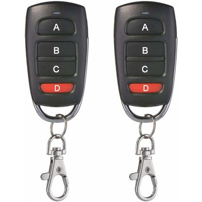 2 Pack Universal Garage Door Cloning Key Fob Remote Control 433Mhz 4 Button Cloner For Garage Door Electric Door Etc
