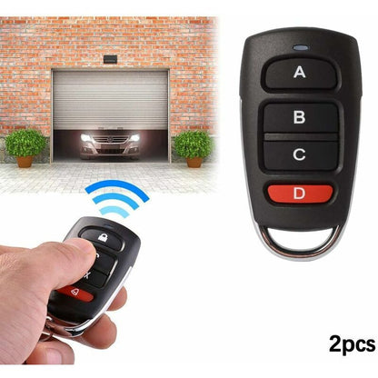2 Pack Universal Garage Door Cloning Key Fob Remote Control 433Mhz 4 Button Cloner For Garage Door Electric Door Etc