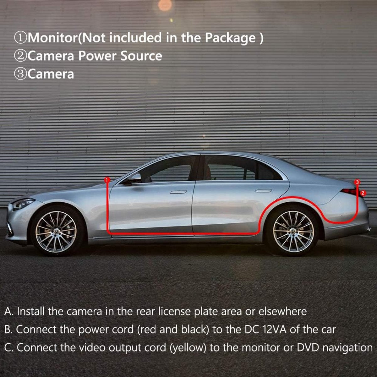 Cameras - Rearview camera - Night vision rearview camera - Parking monitoring and motion detection