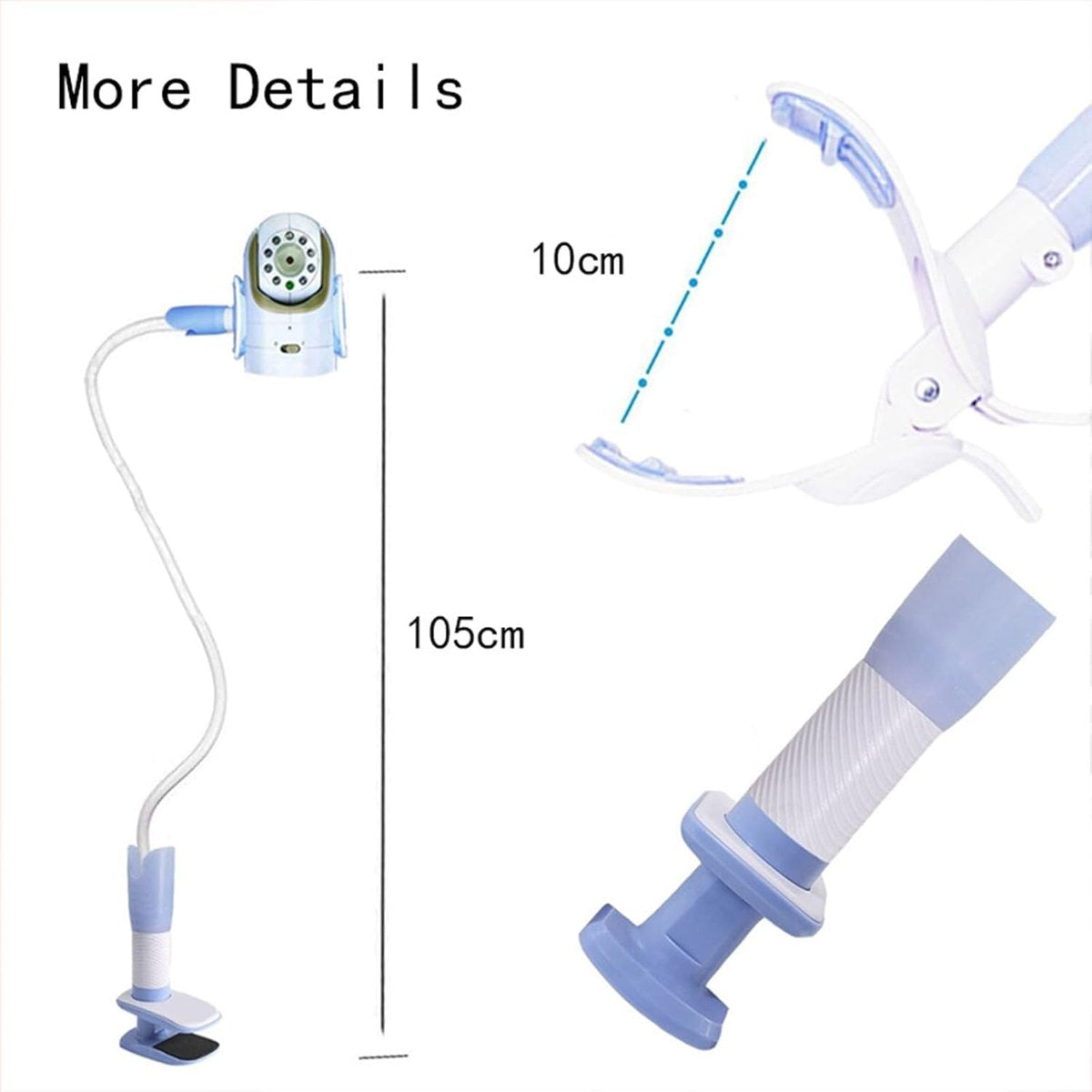 camera mount, camera mount, baby monitor mount with 3 straps, no drilling required, flexible and adjustable, universal baby monitor mount, compatible with most baby monitors (Wit).