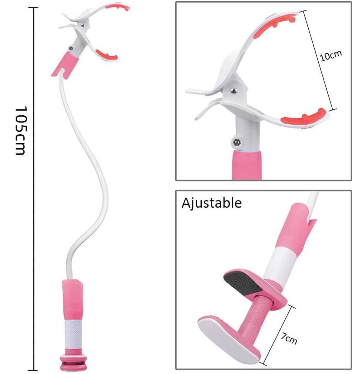 Babyfoon Camera Mount, Camera Holder, Baby Monitor Mount with 3 Straps, No Drilling Required, Flexible and Adjustable, Universal Baby Monitor Mount, Compatible with Most Baby Monitors (Pink)