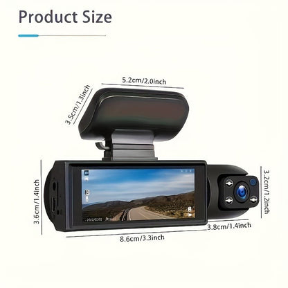 Dual Lens Car Camera Full HD 1080P with Night Vision Loop Recording and Wide Angle Lens