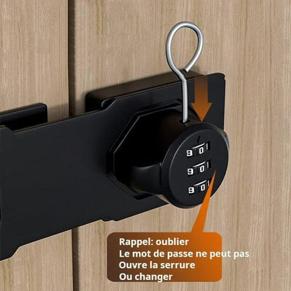 3-Digit Keyless Cabinet Lock with Knob, Durable Stainless Steel, Compatible with Wooden Boxes and Cabinets, Black