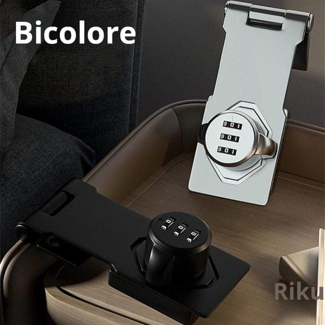 3-Digit Keyless Cabinet Lock with Knob, Durable Stainless Steel, Compatible with Wooden Boxes and Cabinets, Black