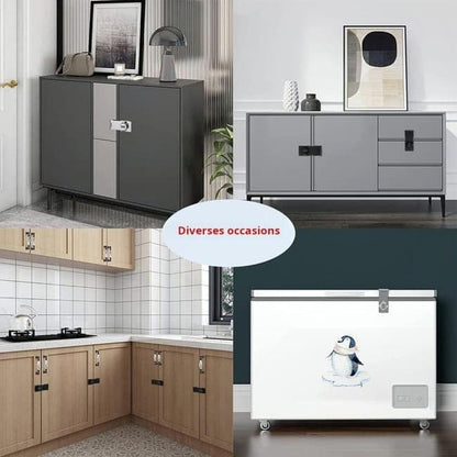 3-Digit Keyless Cabinet Lock with Knob, Durable Stainless Steel, Compatible with Wooden Boxes and Cabinets, Black