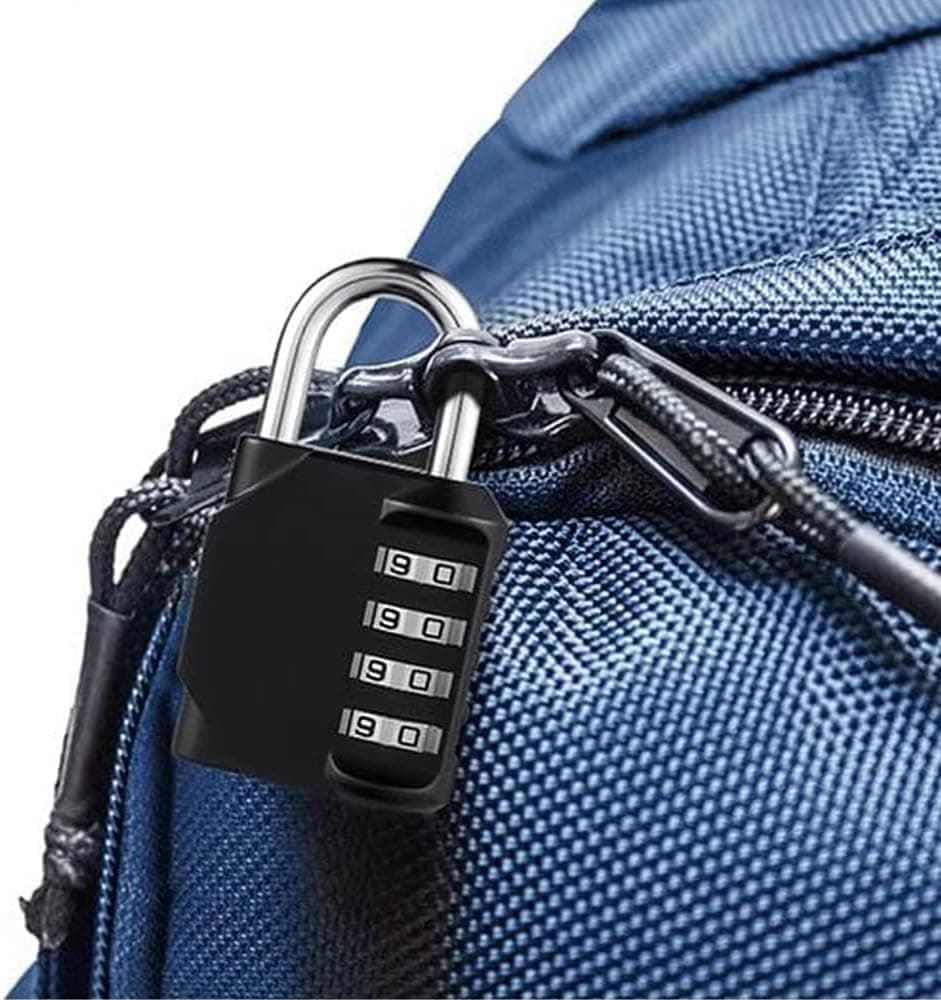 4-Digit Combination Lock with Long Shackle for Cabinets Fences Toolboxes Suitcases, 1.5\