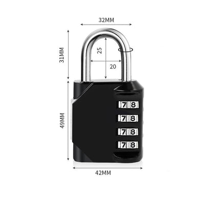 4-Digit Combination Lock with Long Shackle for Cabinets Fences Toolboxes Suitcases, 1.5\