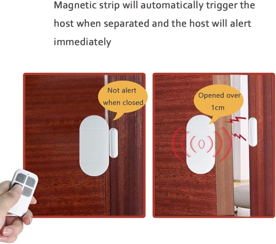 2 Pack Wireless Door and Window Alarm with Remote Control, 130 dB Alarm for Home Security, Easy Installation