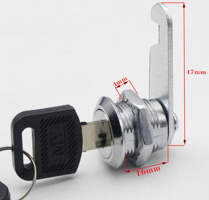 Tilt Lock - 10 Pieces - Locker Lock - Letterbox Lock - 16 mm - Includes 20 Keys - Furniture Lock - Drawer Lock - Small Lock with Keys - Sturdy Letterbox Lock - Protect Your Privacy - 10-Piece Value Set