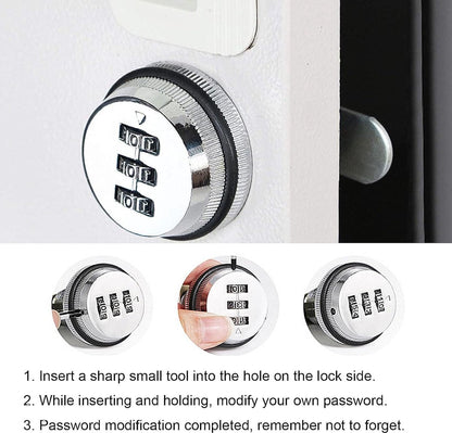 pieces - Combination lock - 62*38 mm - Suitable for panel thicknesses of 15-25 mm - Cabinet locks - Drawer locks - secure drawer mailbox cabinet code lock - for cabinet drawer mailbox - silver