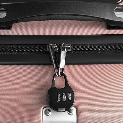 Allecto Plus - Mini Combination Lock for Suitcase Backpack Travel Bag - 3-Digit Padlock - 4 Pieces Black Silver - Adjustable - Jewelry Box Locks - Round