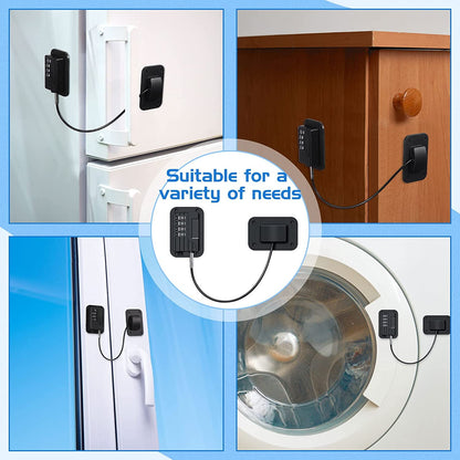 Baby Proofing, Refrigerator lock, Baby Safety Locks for Cabinets, Cabinet Locks for Babies, No Drilling Child Safety Cabinet Locks for Latching to Drawer Door Fridge Oven Toilet Seat Black