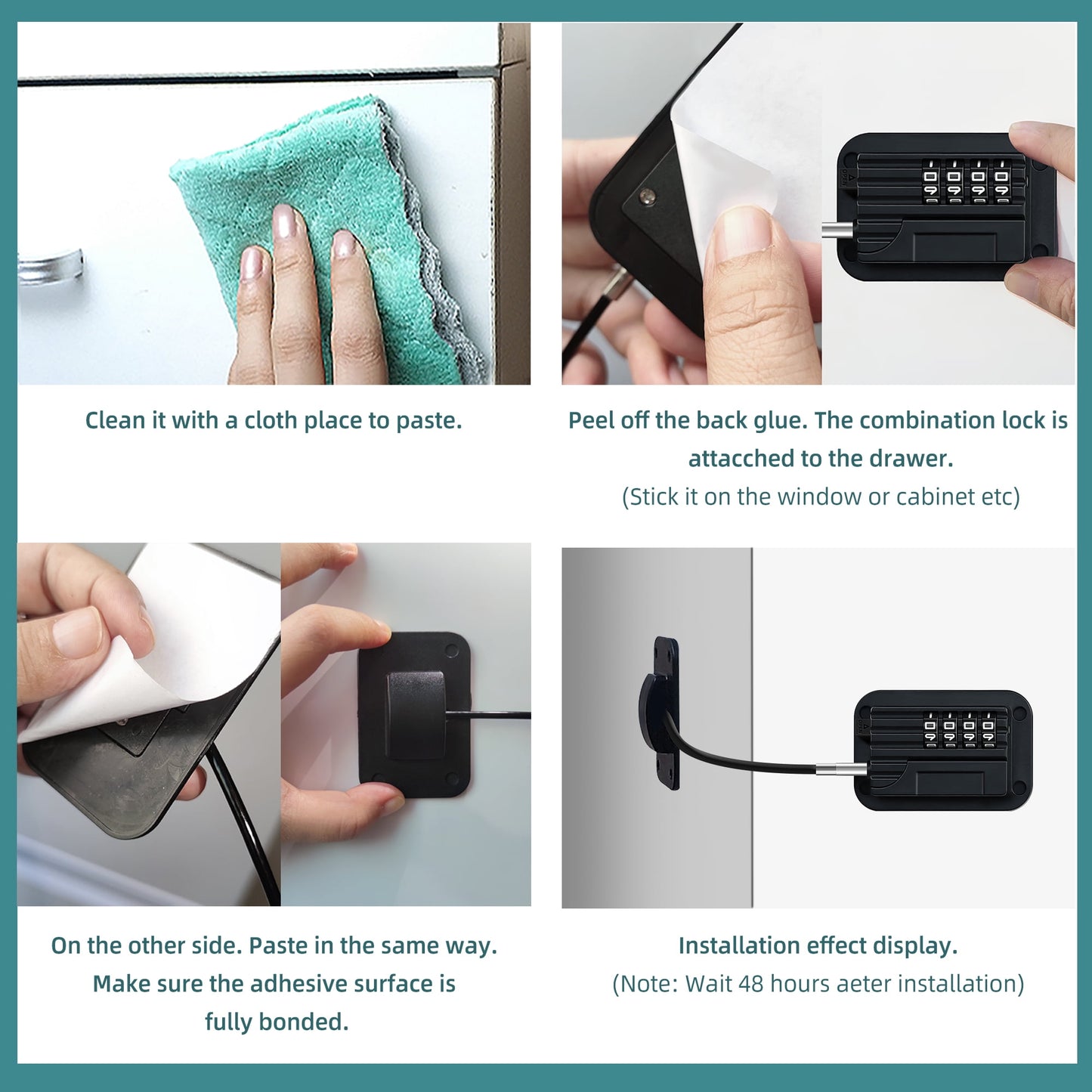 Baby Proofing, Refrigerator lock, Baby Safety Locks for Cabinets, Cabinet Locks for Babies, No Drilling Child Safety Cabinet Locks for Latching to Drawer Door Fridge Oven Toilet Seat Black