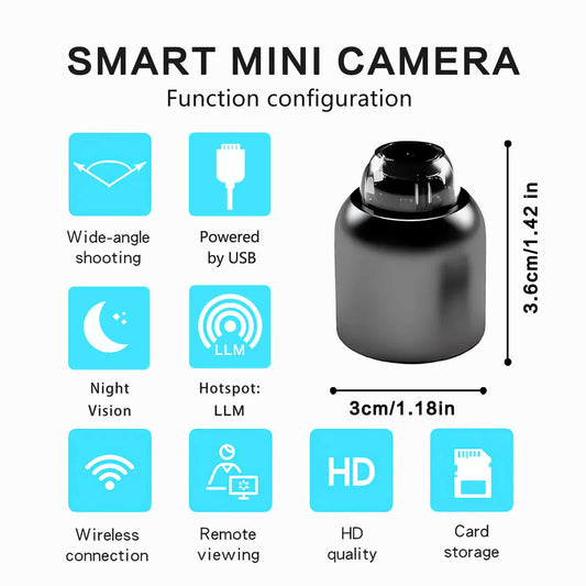 3pcs Mini Wireless Surveillance Camera with 2.4G WiFi, HD 1080P, Supports 64GB Cards, Night Vision, Audio, USB Power, Remote View, Wide-angle, Easy To Carry, for Home, Pet, Bedroom, Black Fridays.（Optional monitoring card set）