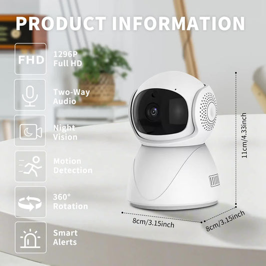 3MP dual lens security camera, suitable for home indoor and outdoor use, full-color high-definition night time, live alarm, 2-channel audio, supports 5G&2.4G WiFi, remote control through mobile app, ideal for home security and pet monitoring