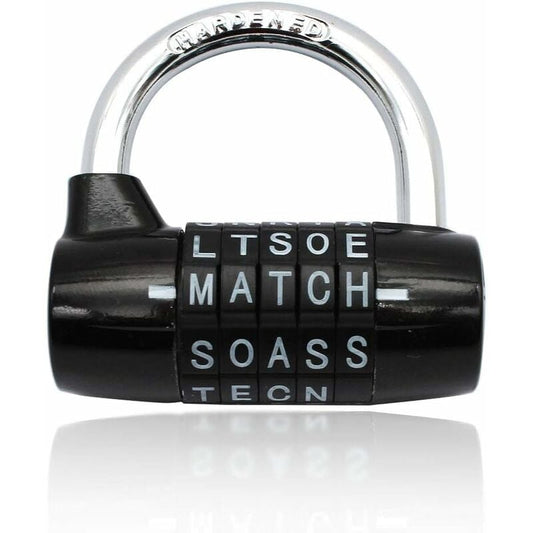 Combination Lock, Code Lock, Waterproof and Rustproof Combination Lock for Families, Schools, Businesses, Cabinets and Other Places (5 Letter Lock)