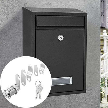 16mm Cylinder Security Lock for Mailbox with 5 Different Lock Plates and 2 Keys, Cabinet Lock, Cupboard, Toolbox, File Cabinet