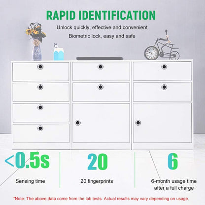 Compact Smart Fingerprint Lock T22 with Rechargeable Battery for Cabinets, Suitcases, Bikes, and More