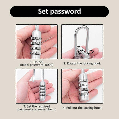 4-Digit Combination Luggage Lock - Suitcase Security Padlock