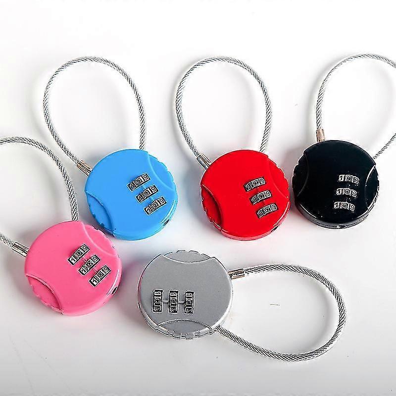 3-Digit Mini Combo Padlock - Resettable Luggage Lock for Travel