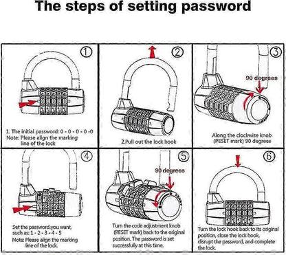 2pcs 5-Digit Combo Padlock - High Security Luggage Locks