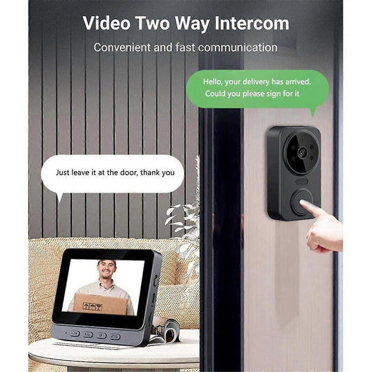 1080P Video Doorbell, Night Vision, USB-C, 2.4GHz WiFi, 2-Way Audio, 256GB