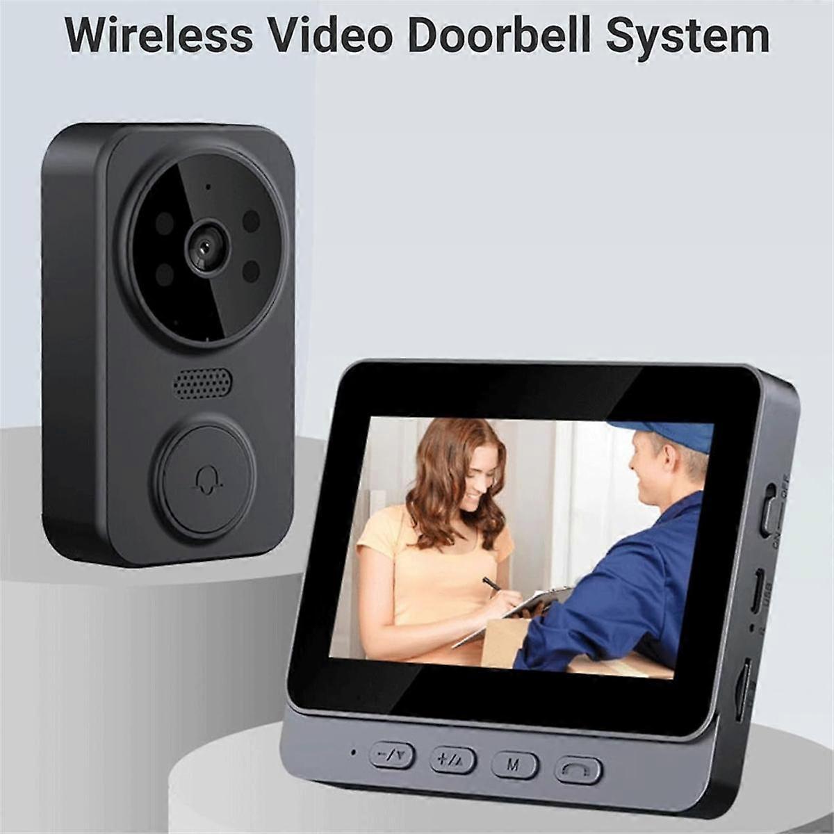 1080P Video Doorbell, Night Vision, USB-C, 2.4GHz WiFi, 2-Way Audio, 256GB