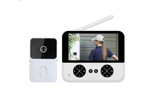 Wireless Doorbell Camera Video Door Bell Smart Intercom Security Phone Camera Indoor Outdoor - White