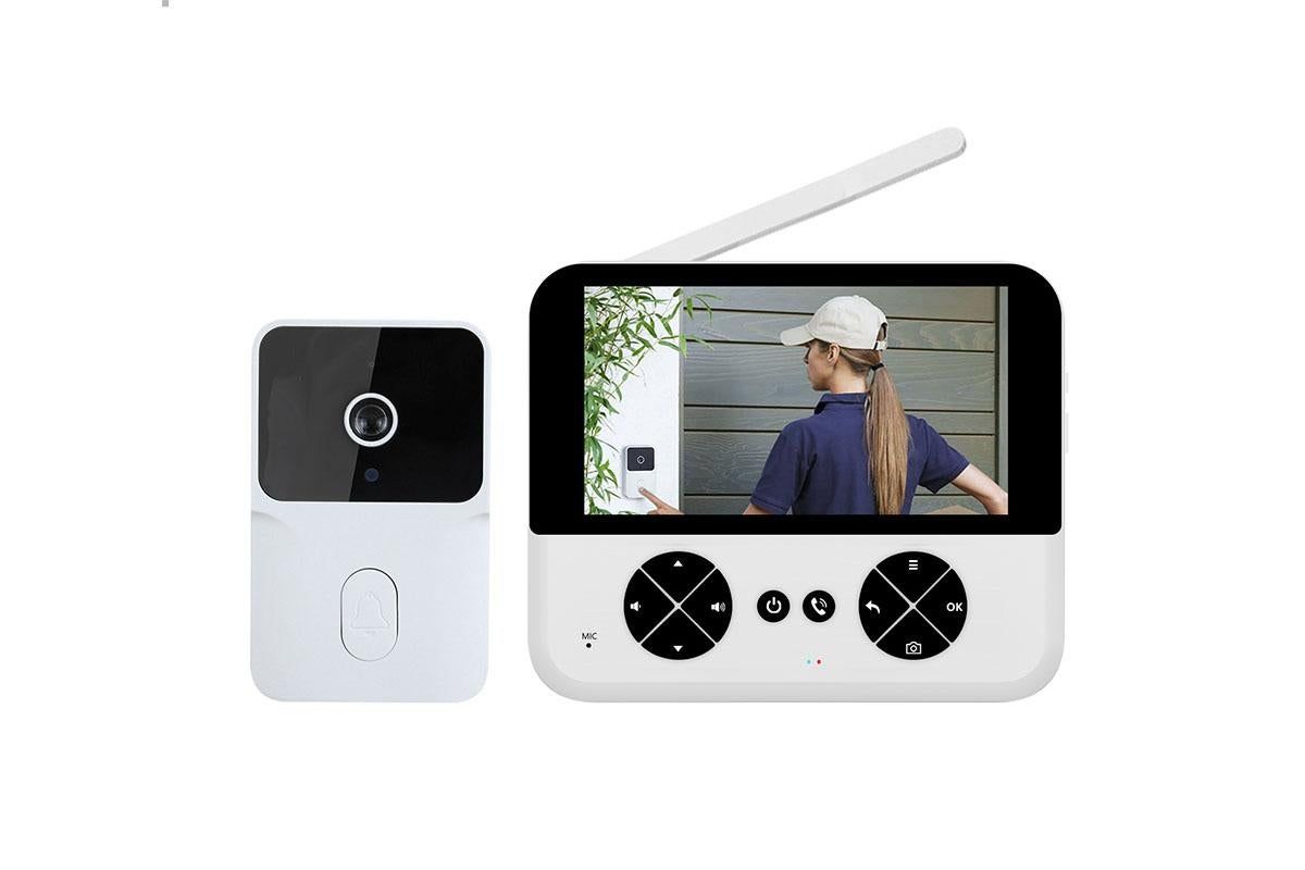 Wireless Doorbell Camera Video Door Bell Smart Intercom Security Phone Camera Indoor Outdoor - White