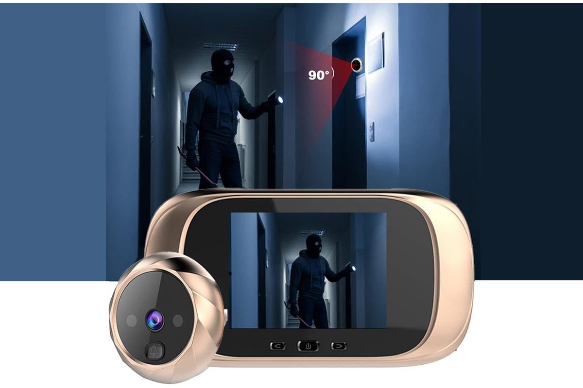 Wireless Digital Door Peephole LCD Display Door Viewer with Camera Home Security System -Gold