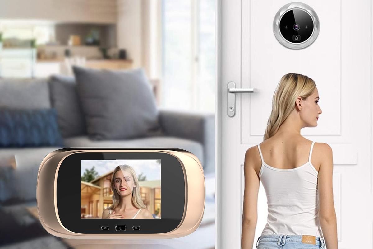Wireless Digital Door Peephole LCD Display Door Viewer with Camera Home Security System -Gold