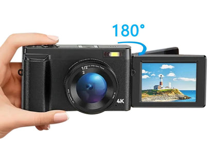 4K Digital Camera for Outdoor Photography With 32GB TF Card 180 Degree Flip Screen 16X Zoom 48MP Autofocus