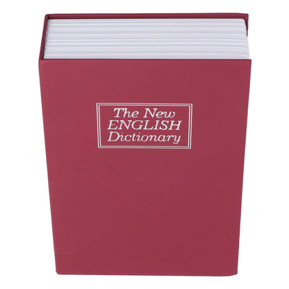Diversion Book Safe Imitation Books Realistic Stainless Steel Liner Portable Book Safe Storage Box with Key Lock M Red