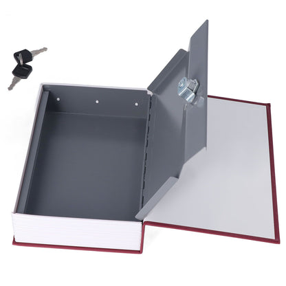 Diversion Book Safe Imitation Books Realistic Stainless Steel Liner Portable Book Safe Storage Box with Key Lock M Red