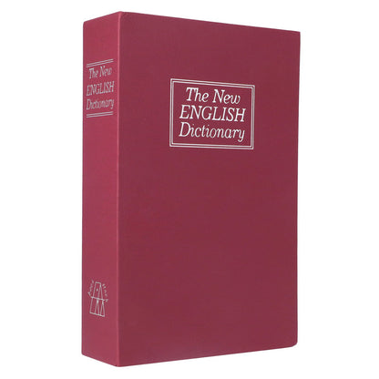 Diversion Book Safe Imitation Books Realistic Stainless Steel Liner Portable Book Safe Storage Box with Key Lock M Red