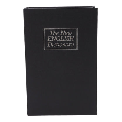 Dictionary Coin Piggy Bank Stainless Steel Realistic Lockable Book Safe Box with Key for Coin Storage Black